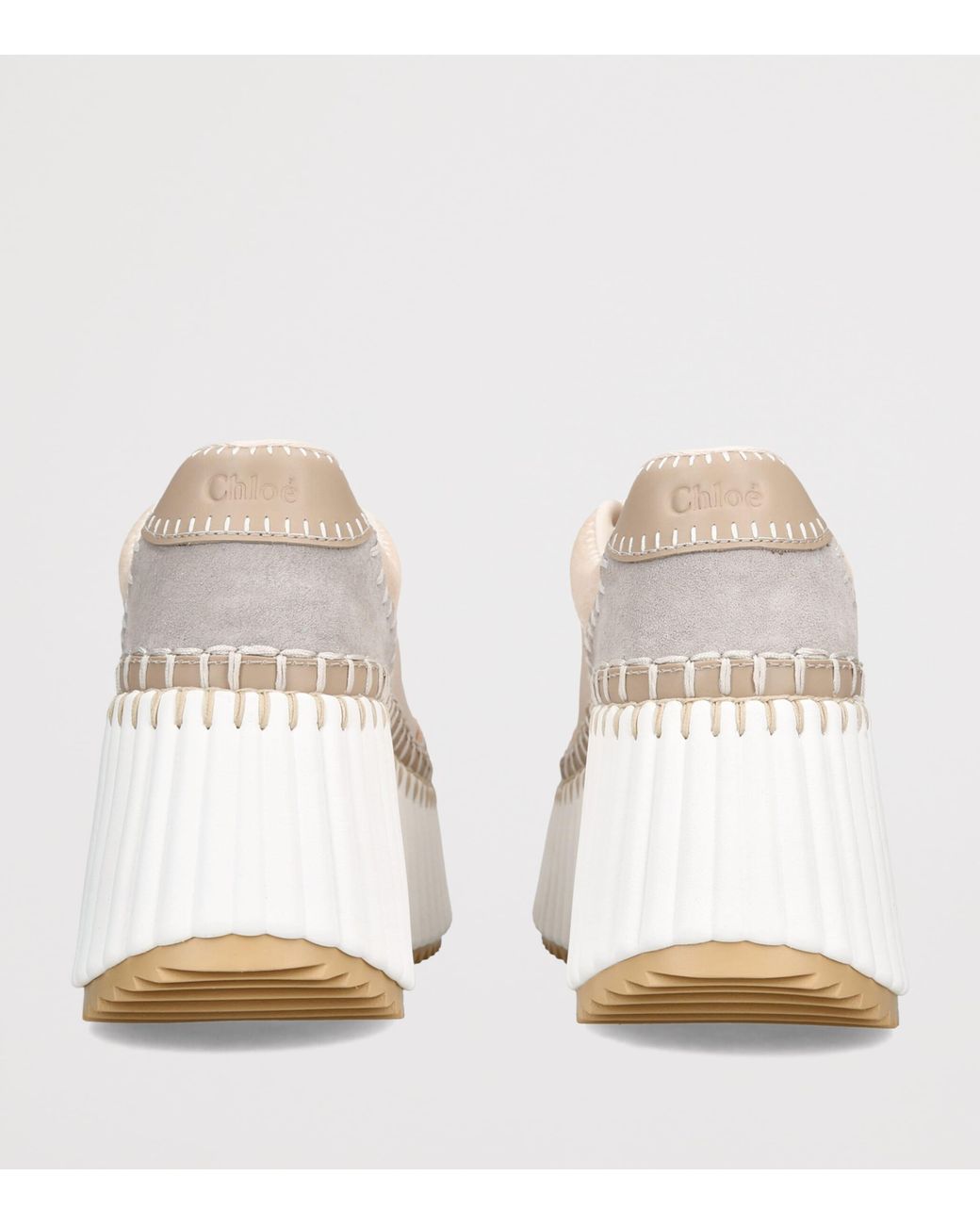 Chloé Natural Leather Nama Runner Platform Sneakers