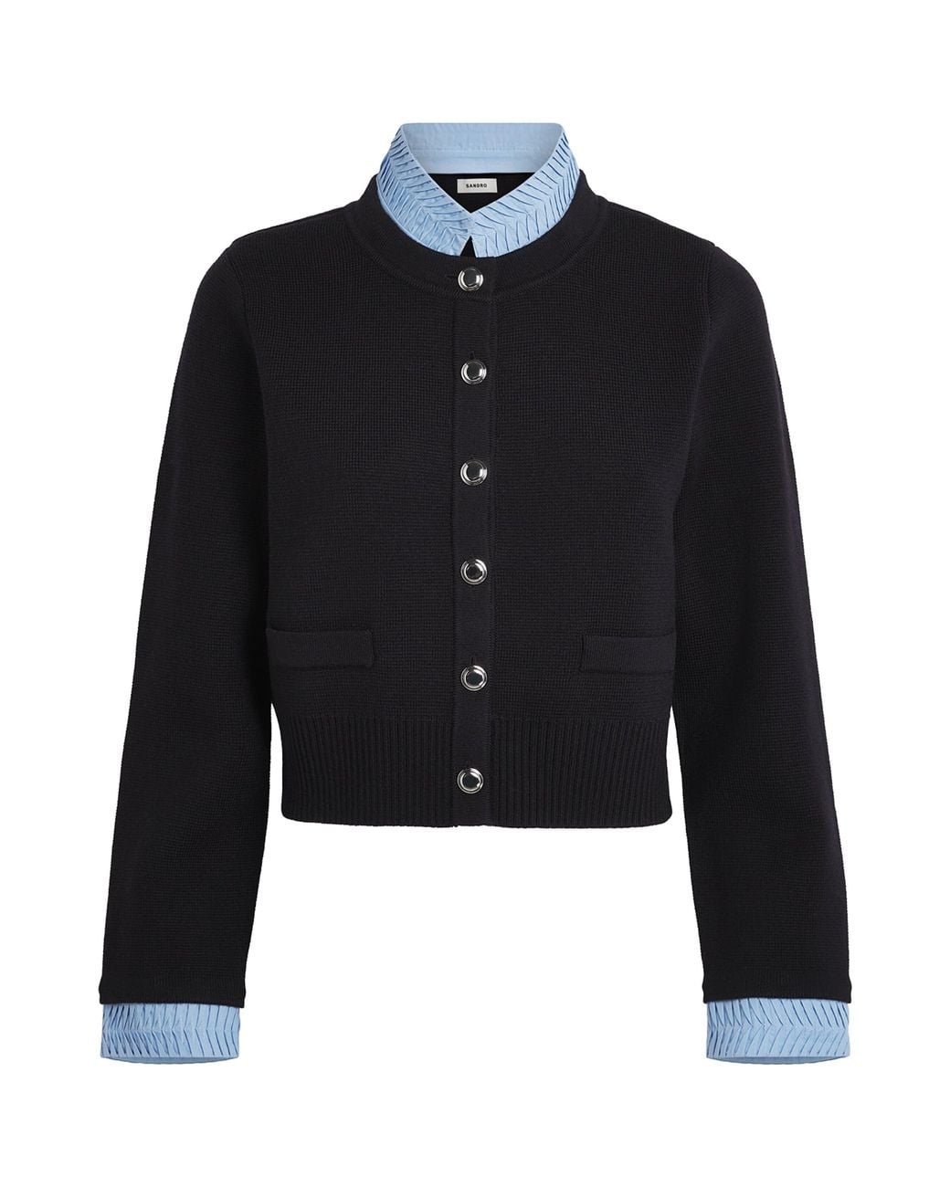 Sandro Black Collared Cardigan