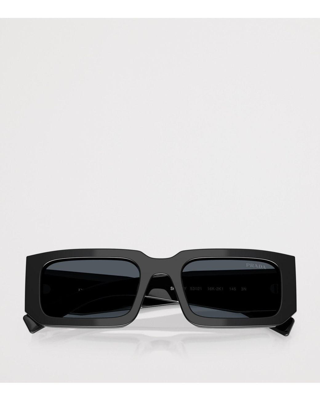 Prada Black Acetate Rectangular Sunglasses for men