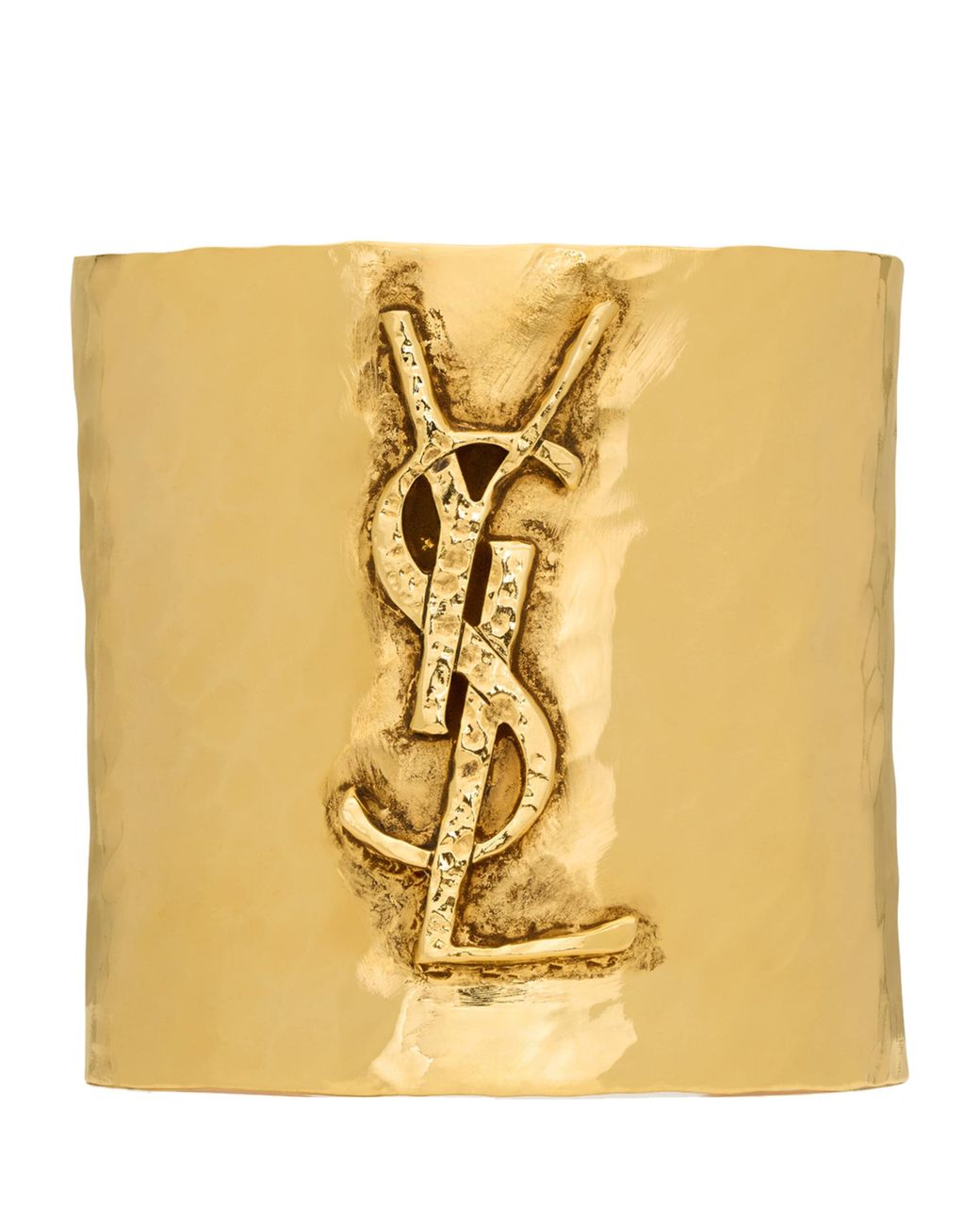 Saint Laurent Metallic Cassandre Cuff Bracelet