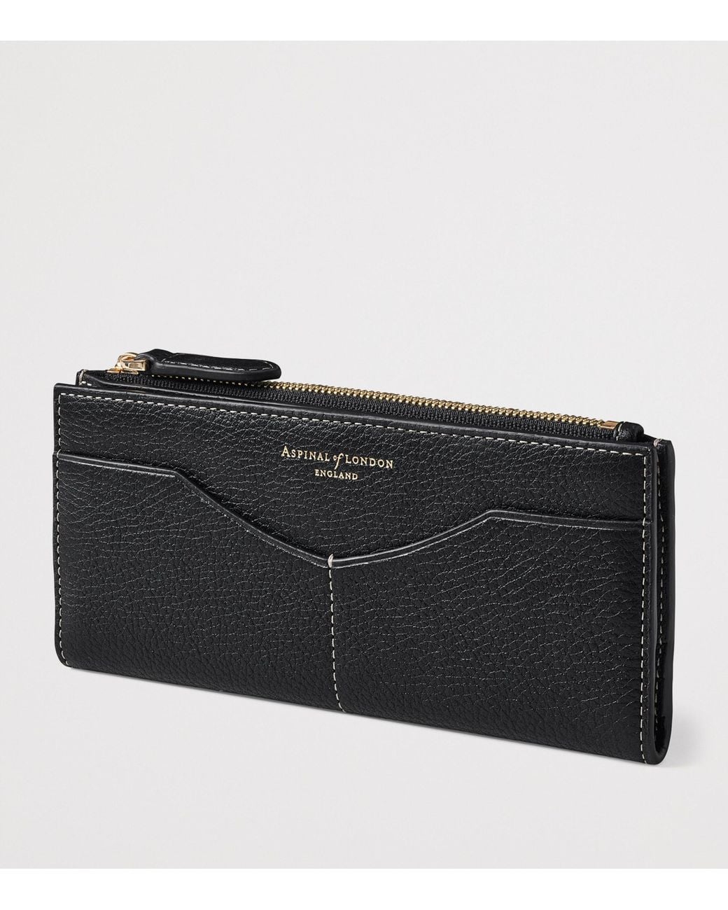 Aspinal Black Large Leather Hudson Purse