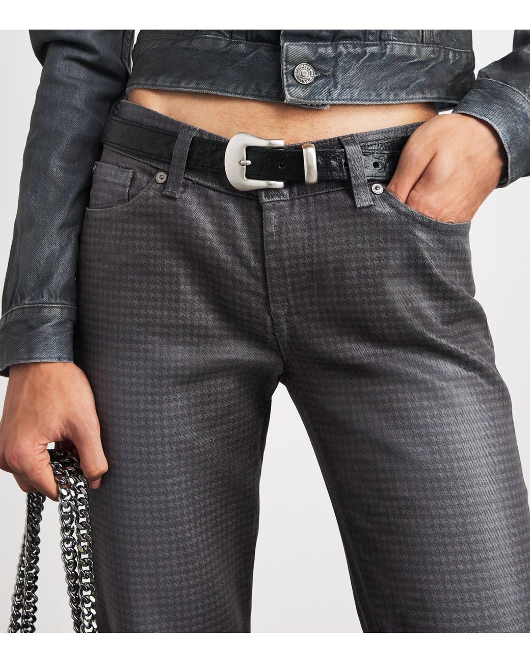 7 For All Mankind Gray Coated Y2K Skinny Jeans