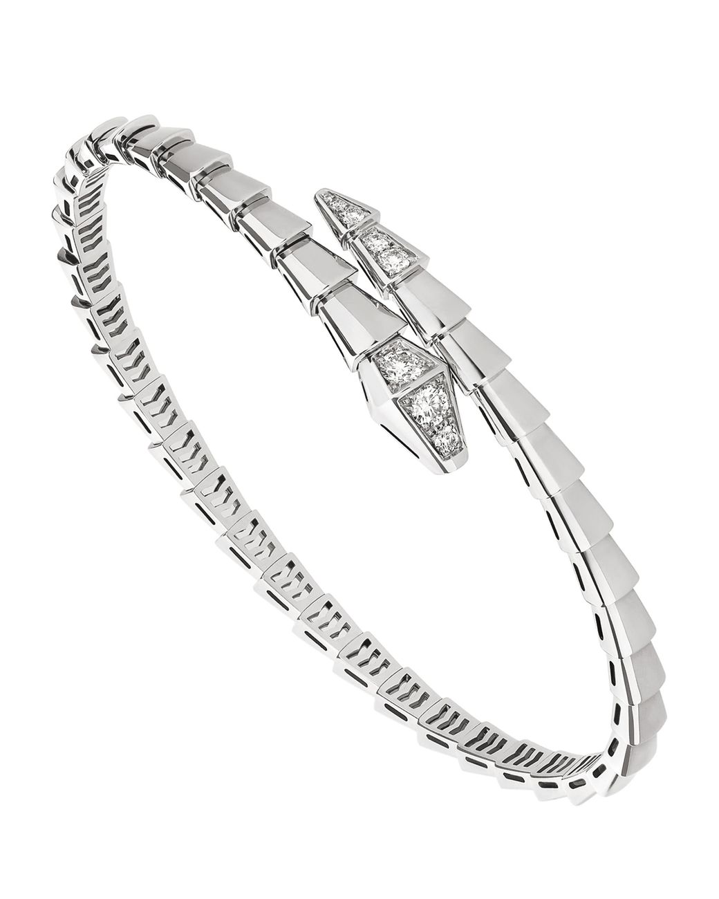 BVLGARI Metallic And Diamond Serpenti Viper Bangle