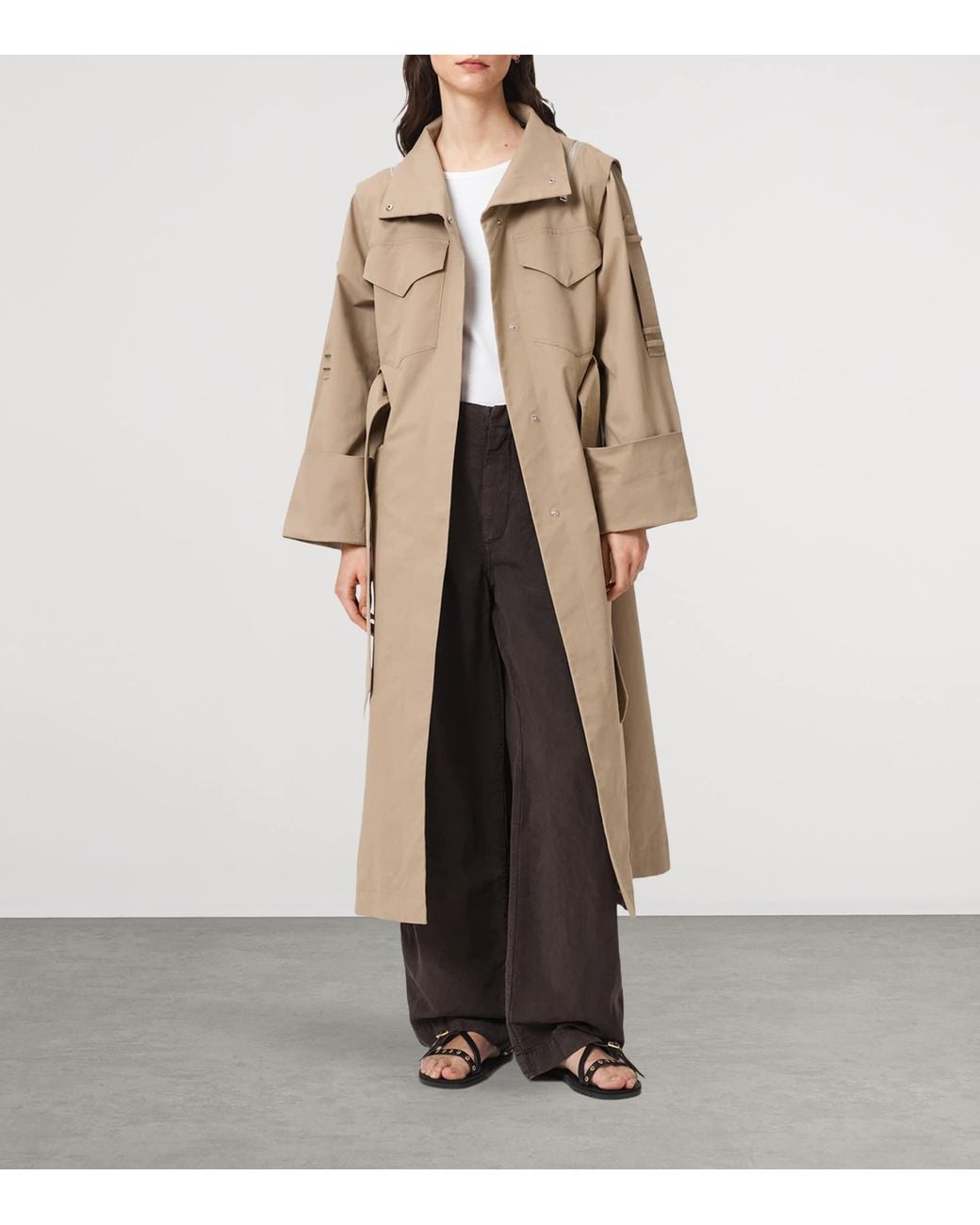 AllSaints Natural Clayton Trench Coat