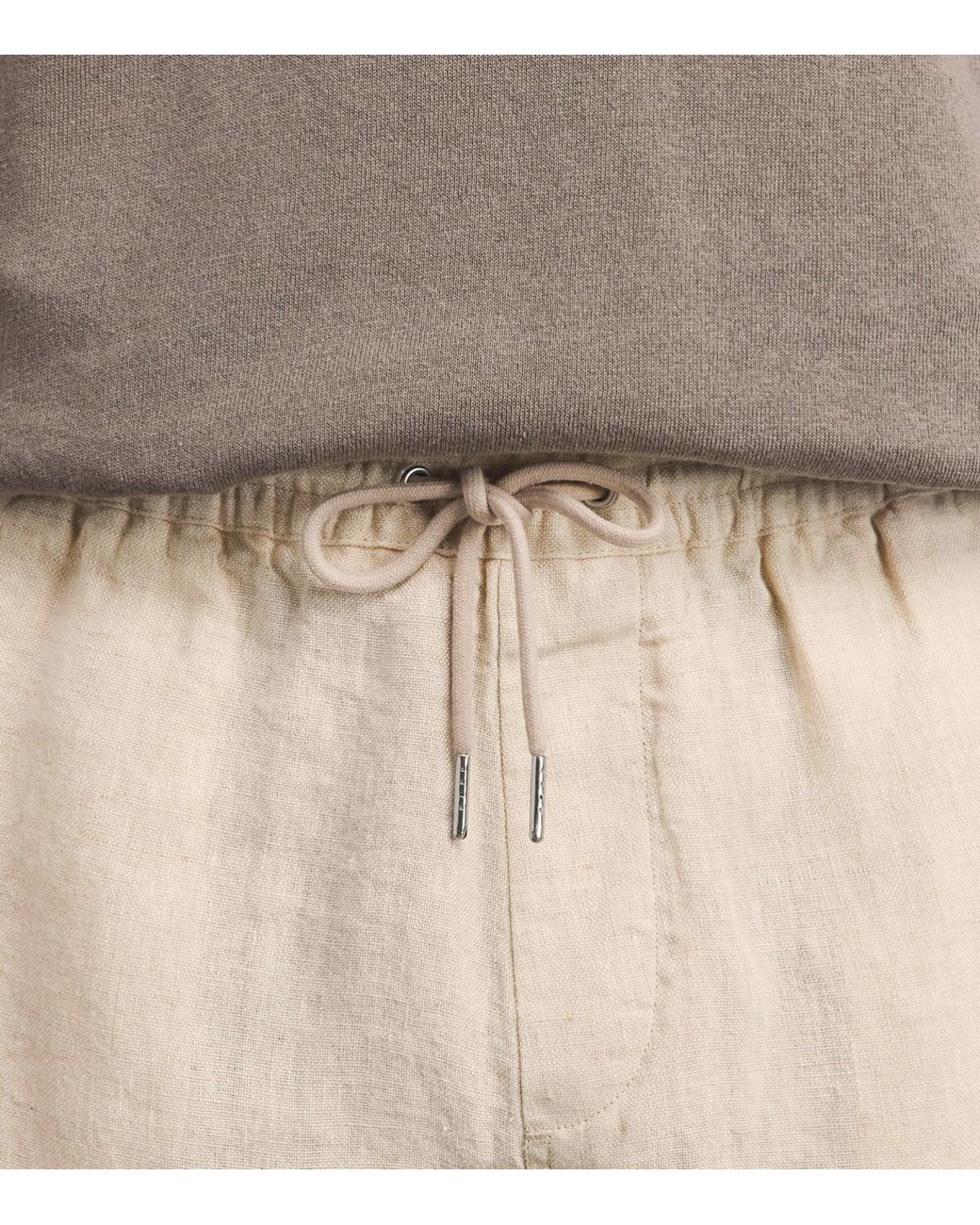 NN07 Natural Linen Drawstring Gregor Shorts for men