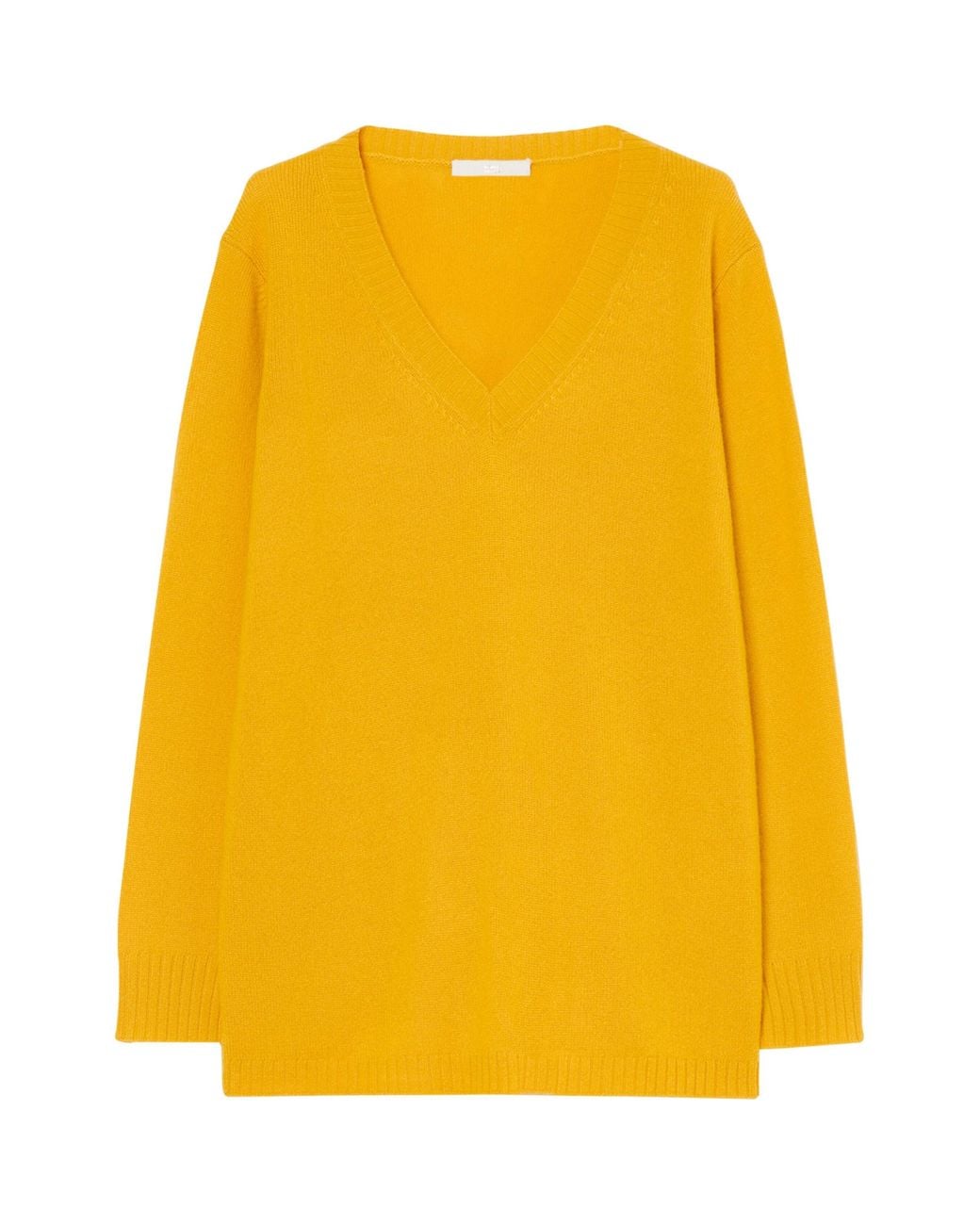 Marina Rinaldi Yellow Cashmere V-Neck Sweater