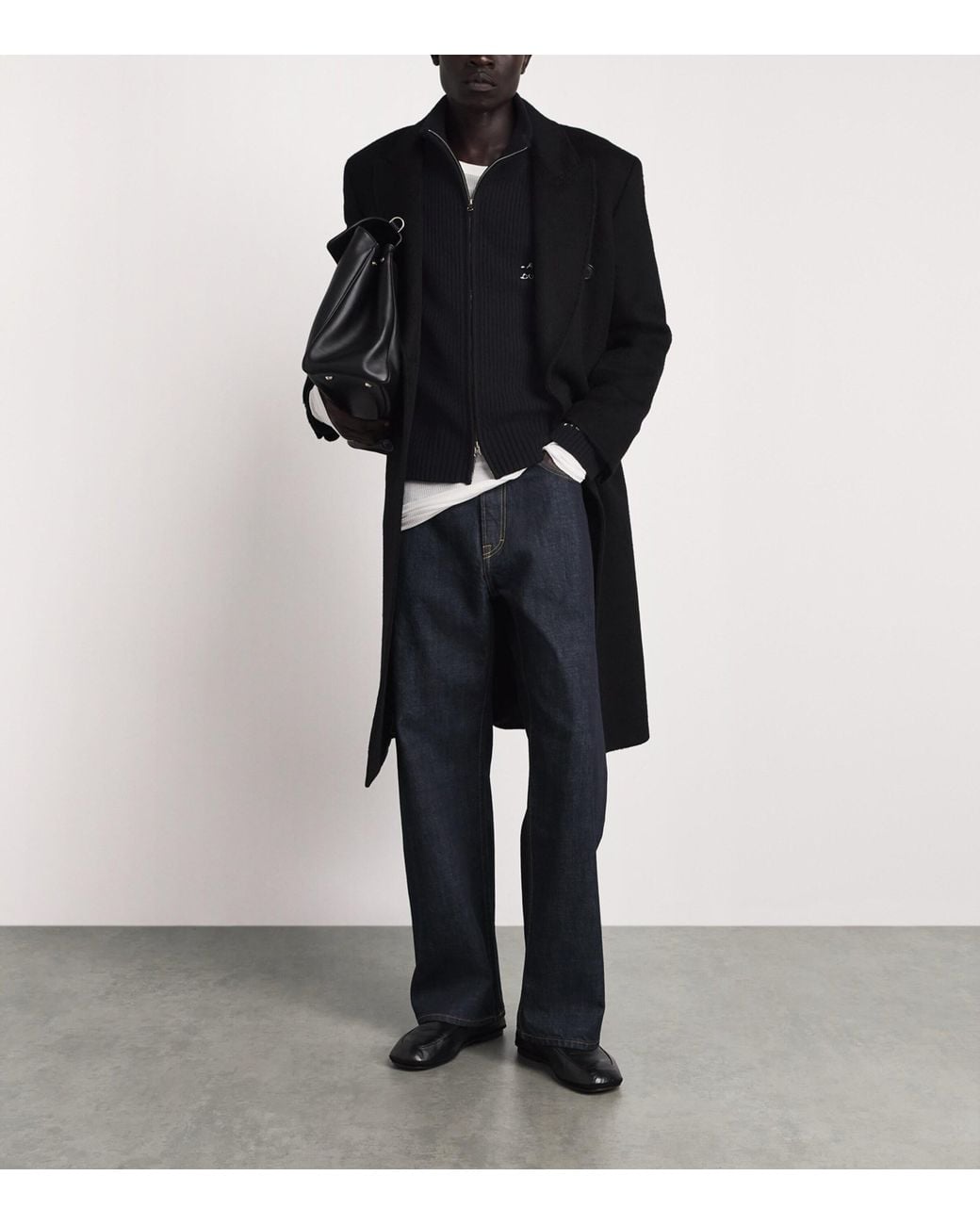 DOMREBEL Black Wool-Blend Daddy Cardigan for men