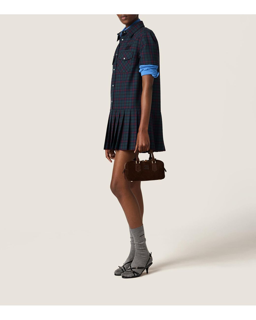 Miu Miu Brown Suede Arcadie Top-Handle Bag