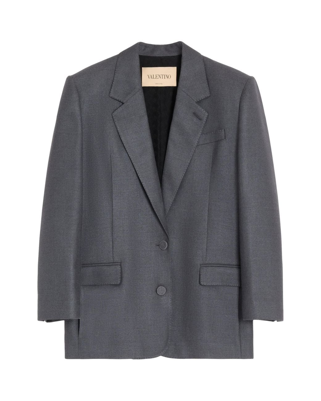Valentino Gray Wool-Silk Blazer