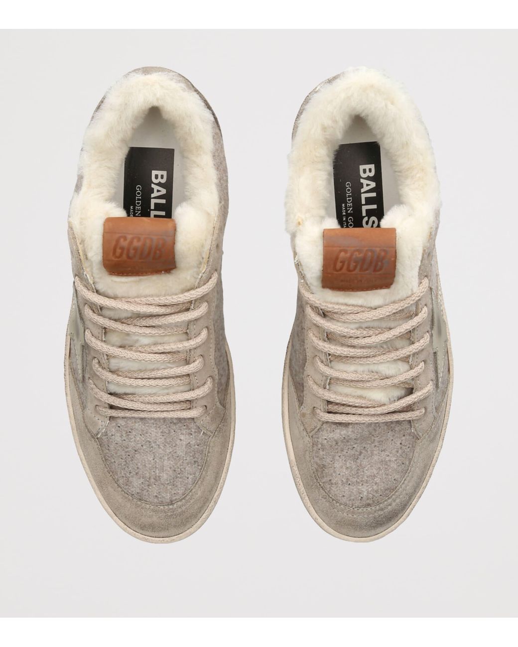 Golden Goose Deluxe Brand Natural Shearling-Lined Ballstar Sneakers