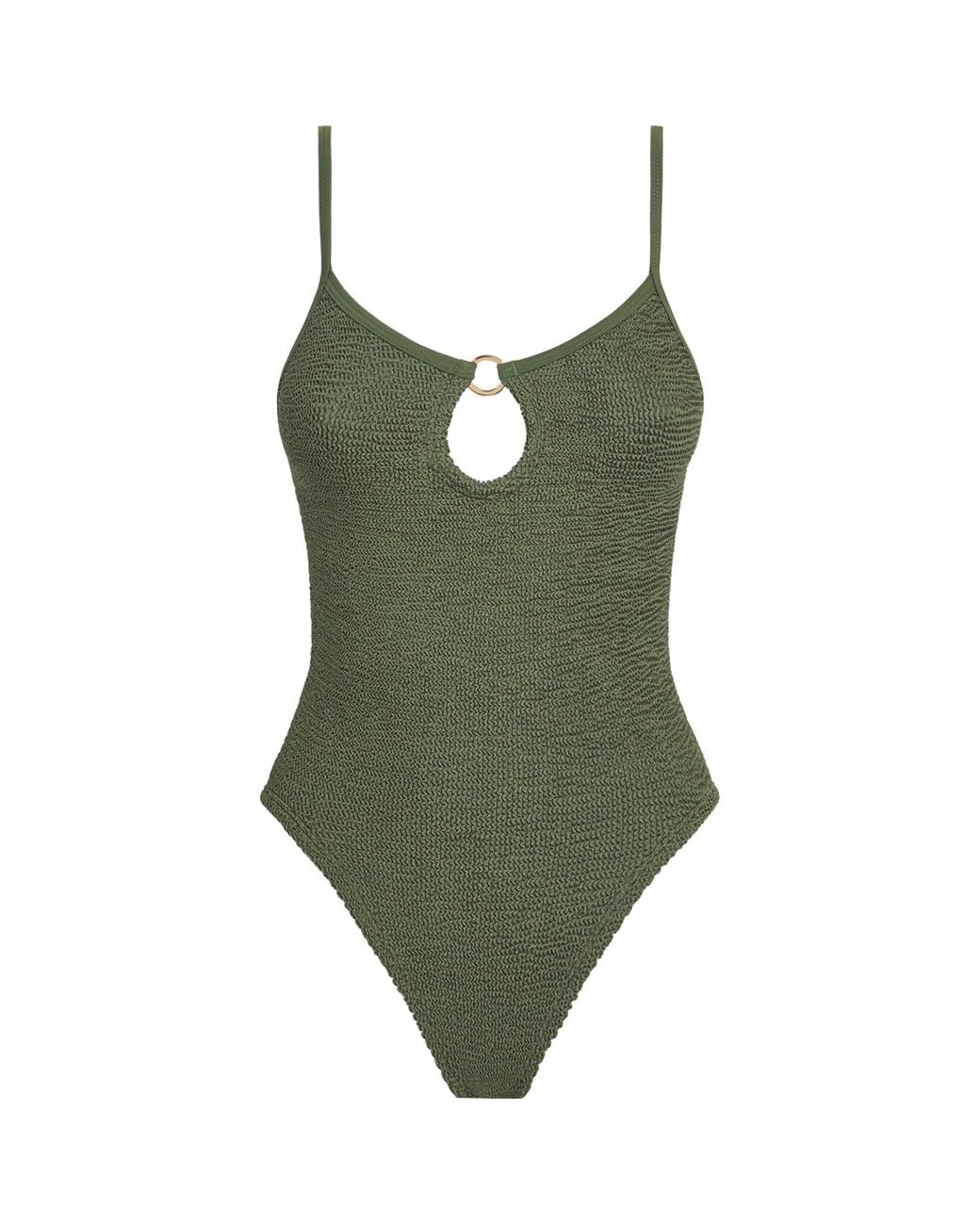 Hunza G Green Cut-Out Toni Swimsuit