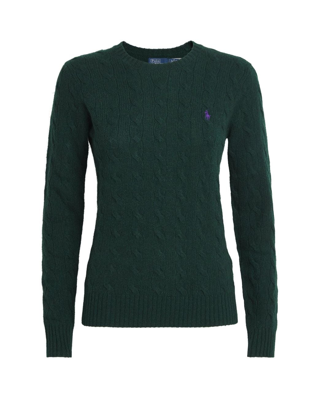 Polo Ralph Lauren Green Wool-Cashmere Cable-Knit Sweater