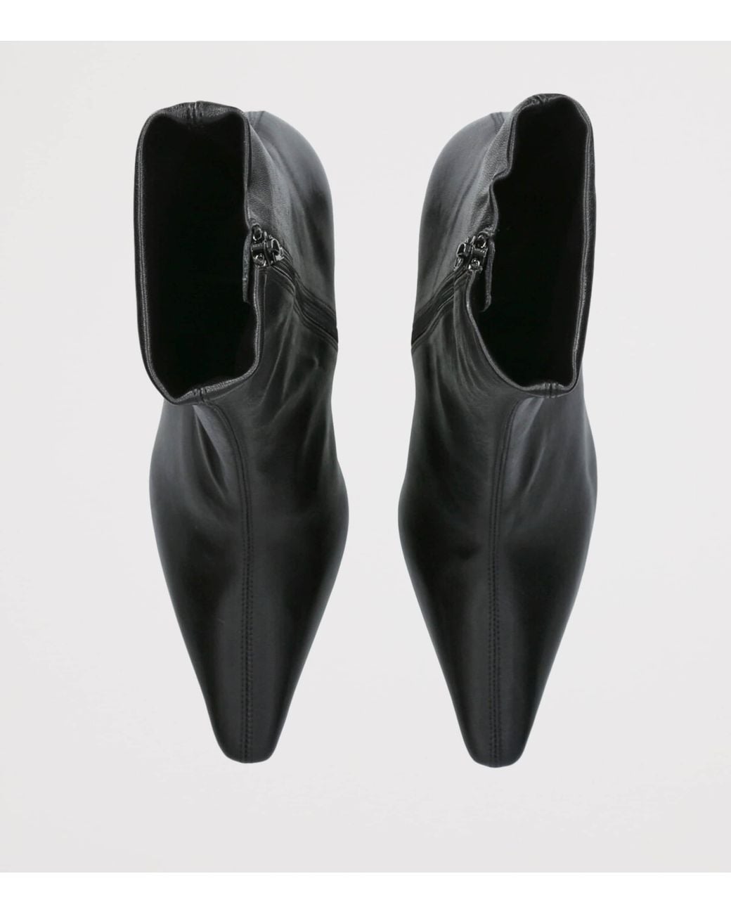 Jude Black Leather Cave Ankle Boots 55