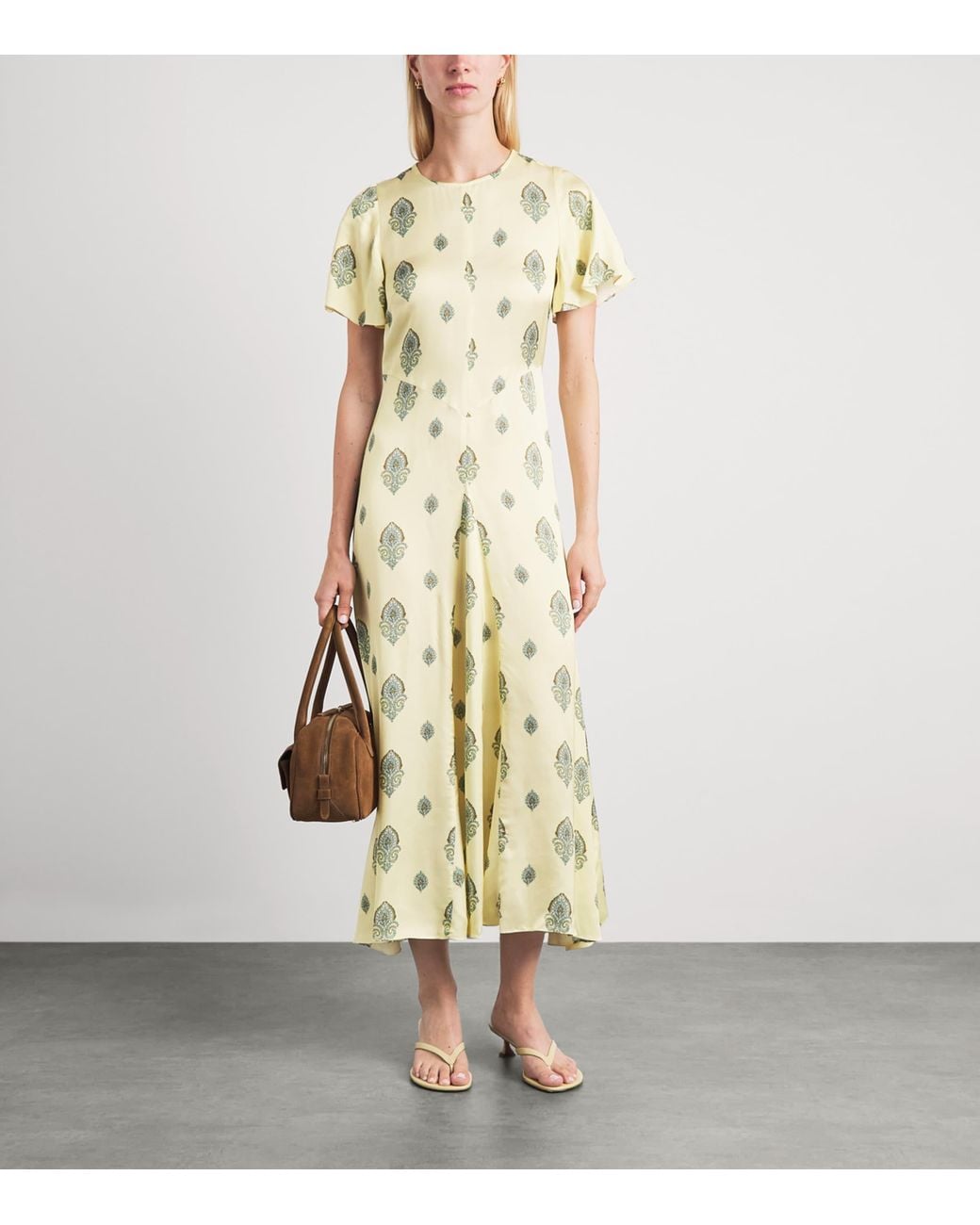 Sandro Metallic Paisley Print Maxi Dress