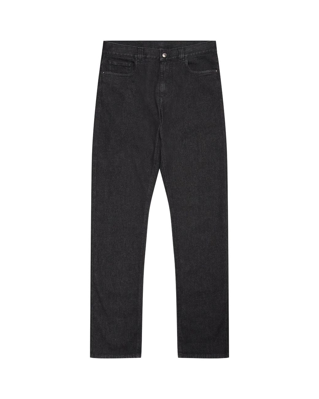Canali Black Stretch-Cotton-Cashmere Straight Jeans for men