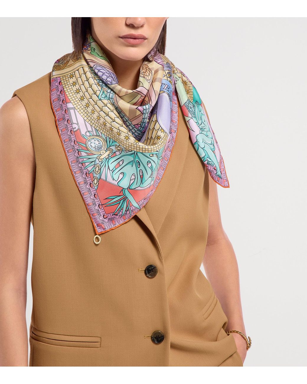 BVLGARI Blue Silk Curiosity Scarf