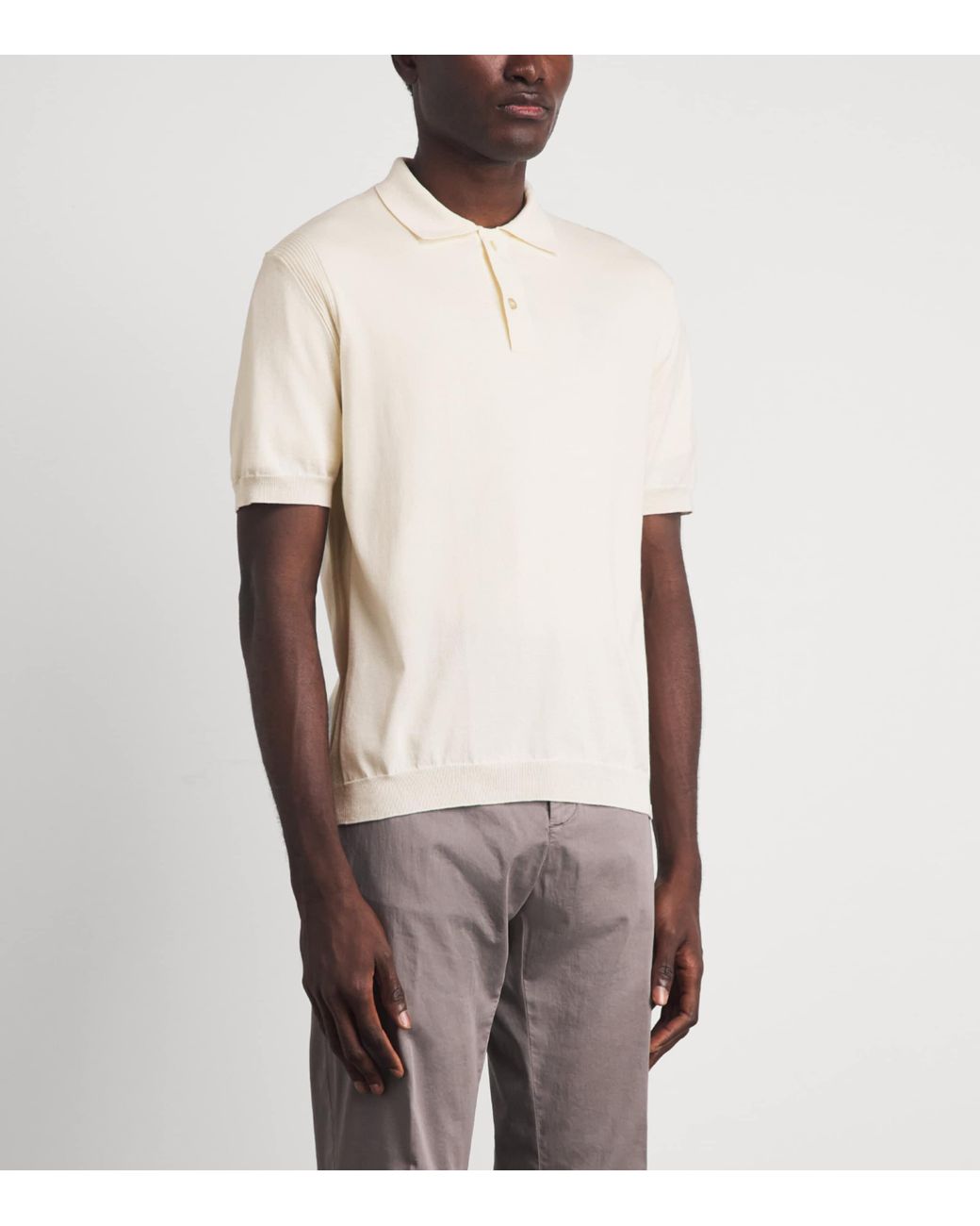 Paul & Shark White Silk-Cotton Polo Shirt for men