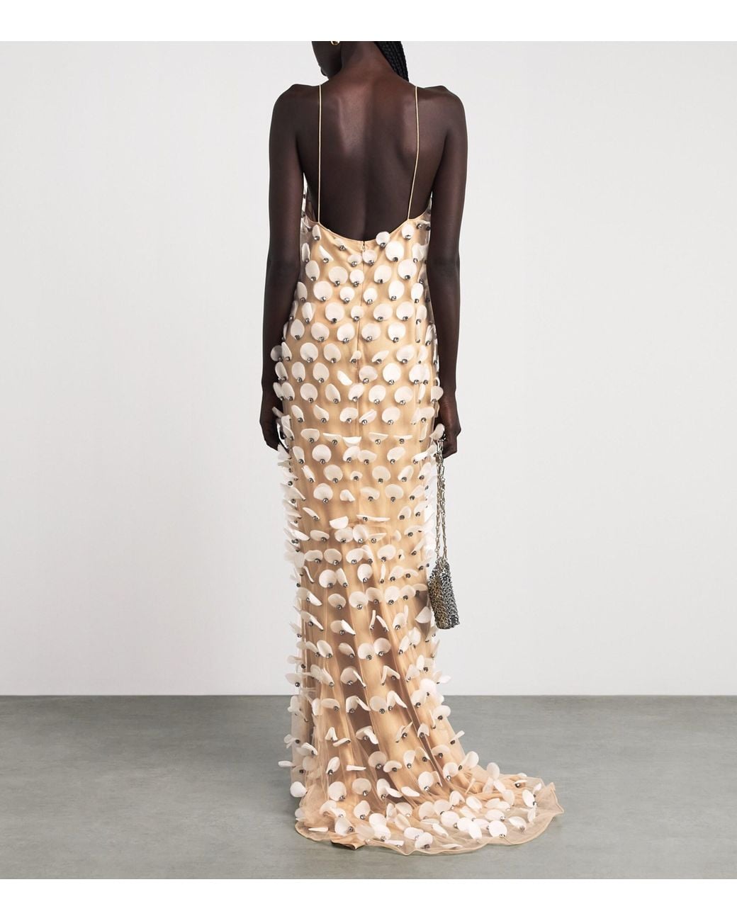Stella McCartney Natural Embellished Polka Dot Gown