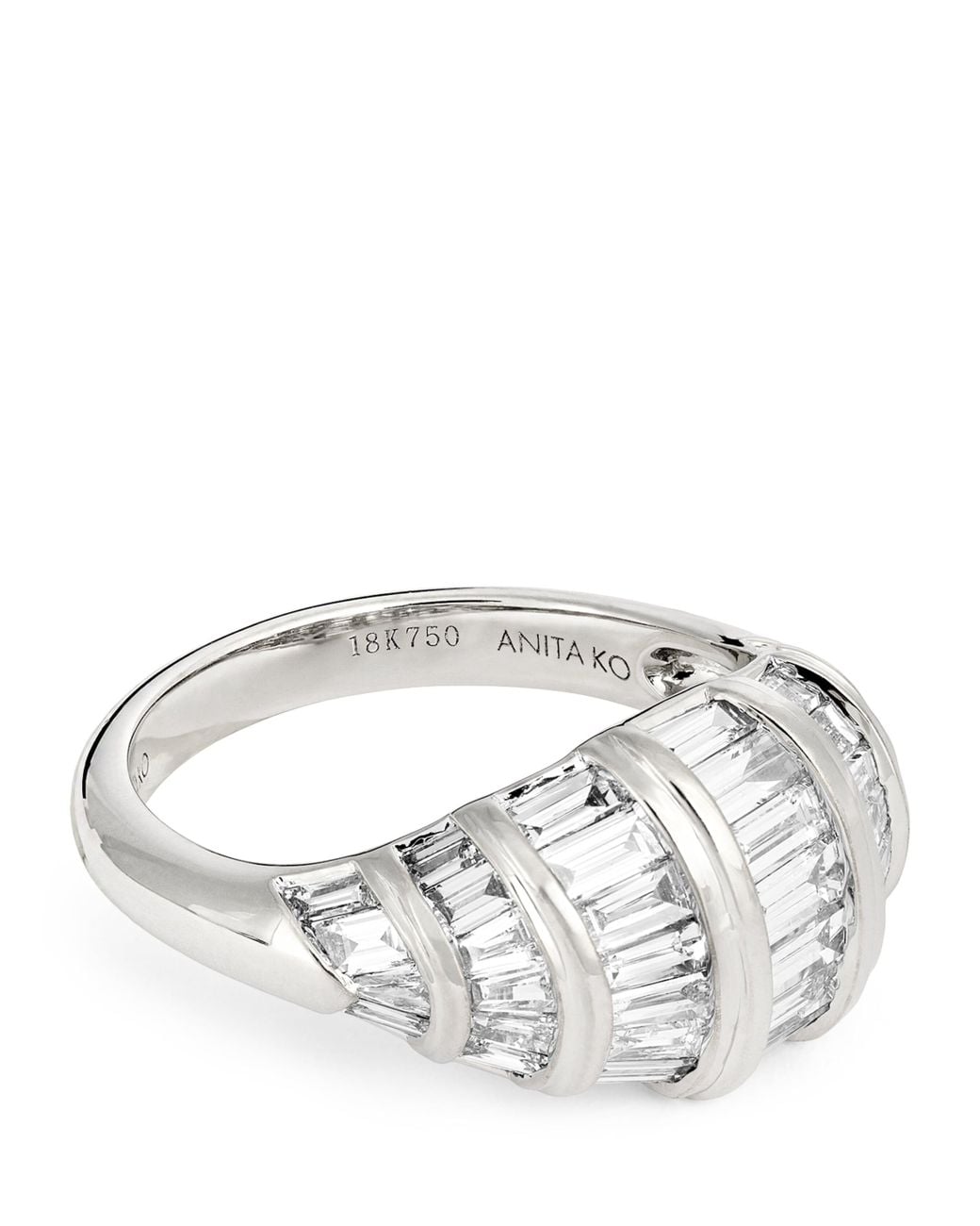 Anita Ko Gray And Diamond Domed Zoe Ring