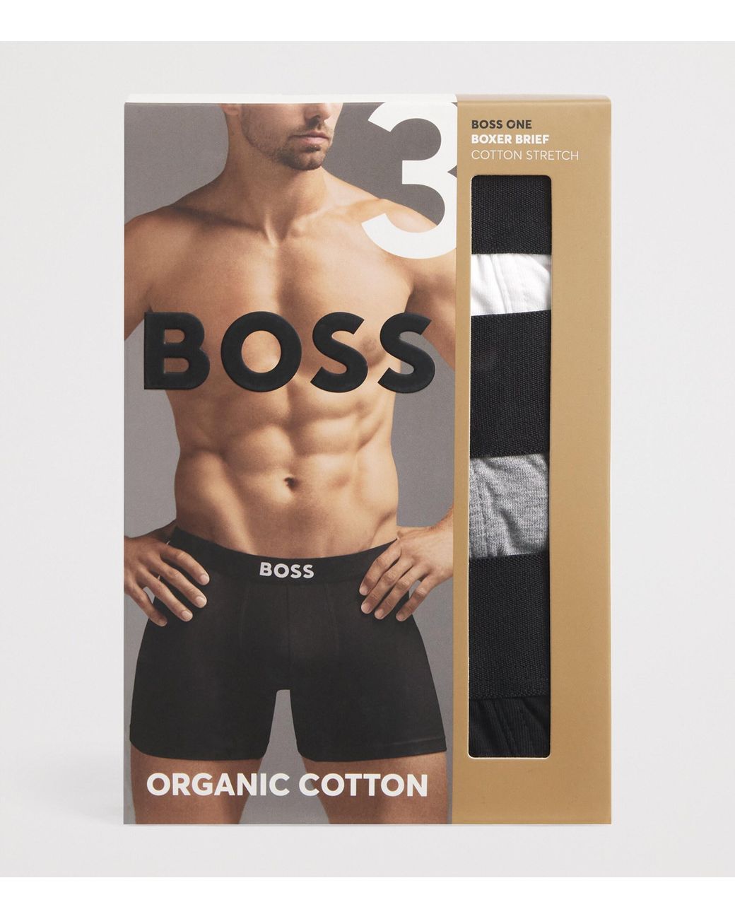 Boss Black Stretch-Organic Cotton Boxer Briefs for men