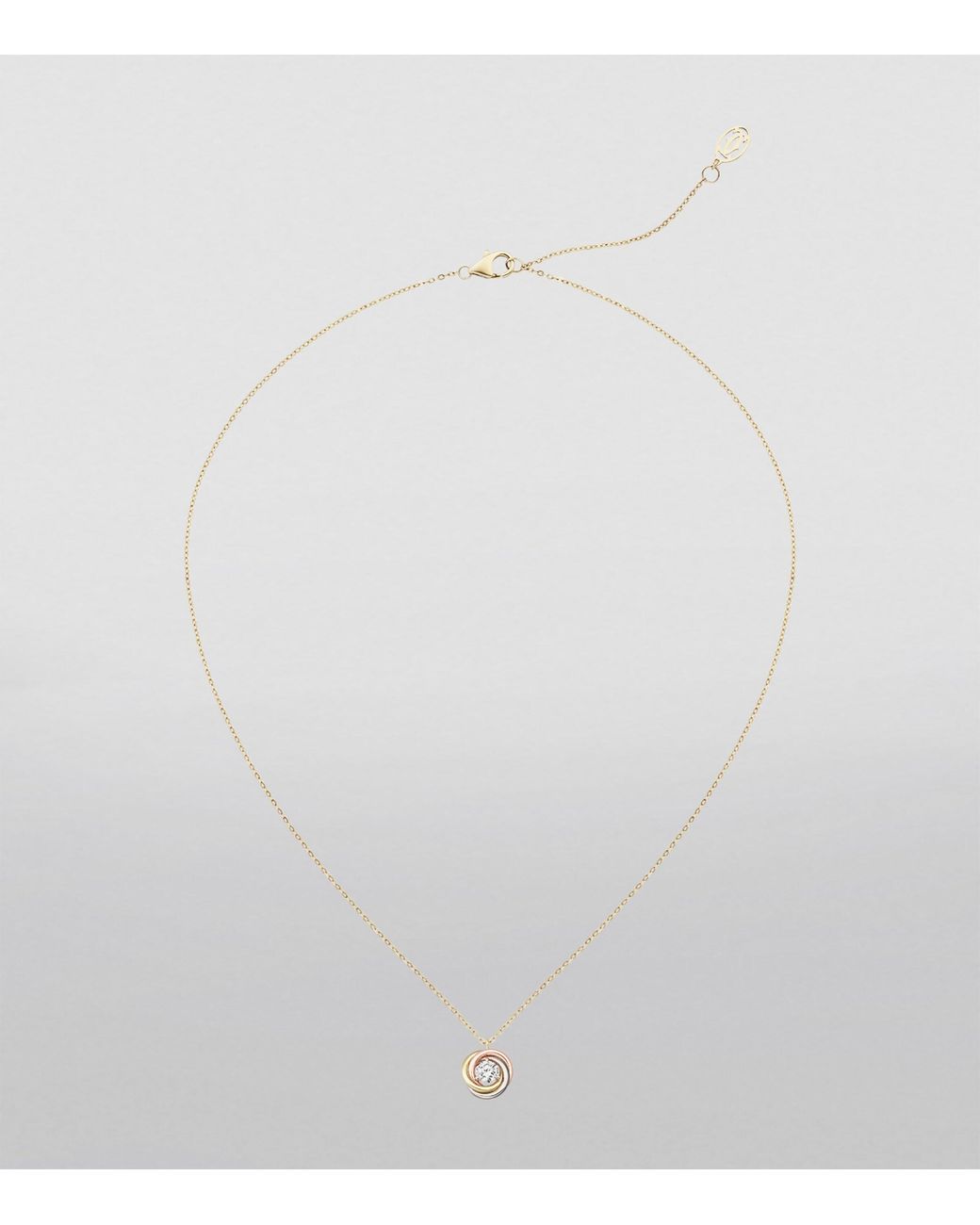 Cartier Metallic Mixed And Diamond Trinity Necklace
