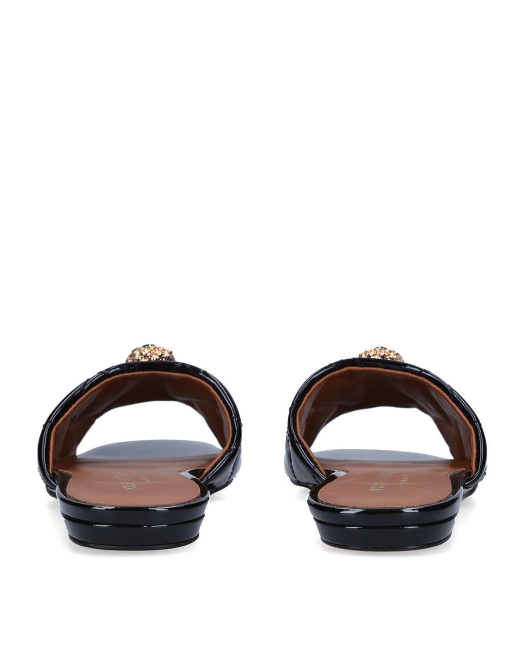 Kurt Geiger Black Patent Kensington Flat Sandals