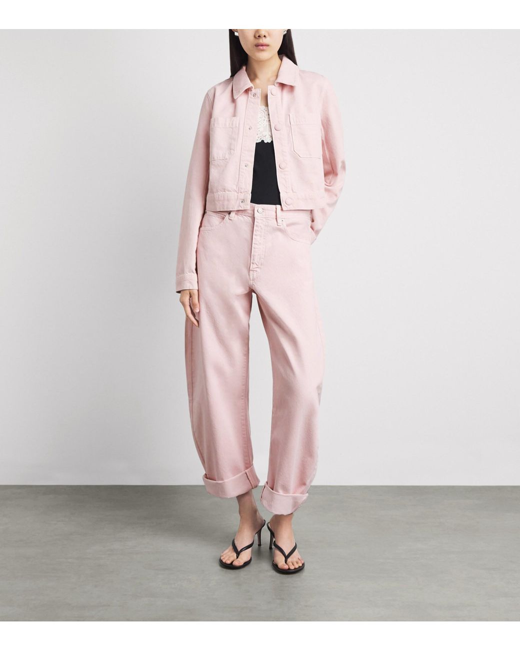 FRAME Pink The Bubble Barrel Jeans