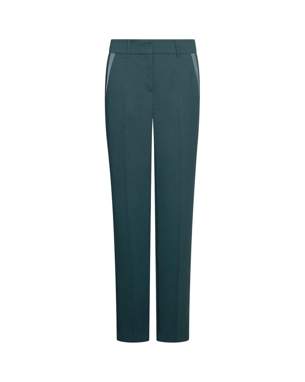 Marella Green Envers Satin Straight Trousers