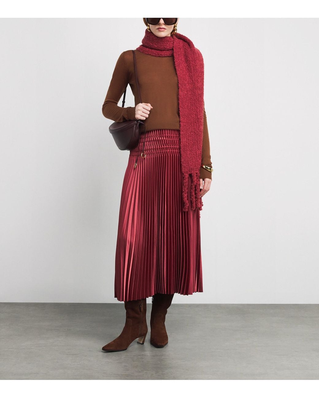 Joseph Brown Cashmere Round-Neck Sweater