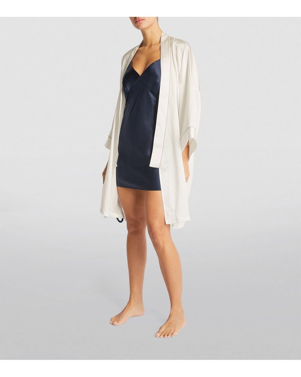 Olivia Von Halle White Silk Mimi Robe