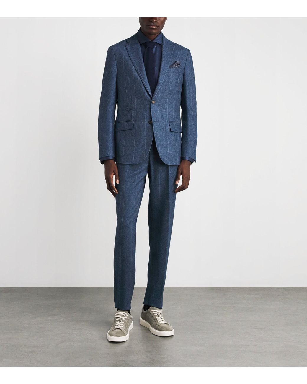 Eleventy Blue Wool-Cotton-Cashmere 2-Piece Suit for men