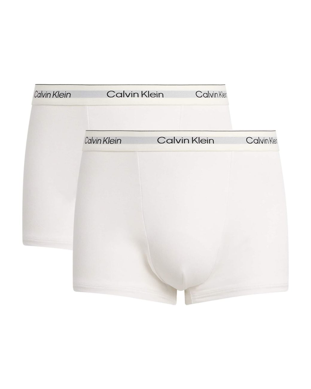 Calvin Klein White Cotton Stretch Relaxed Icon Trunks for men