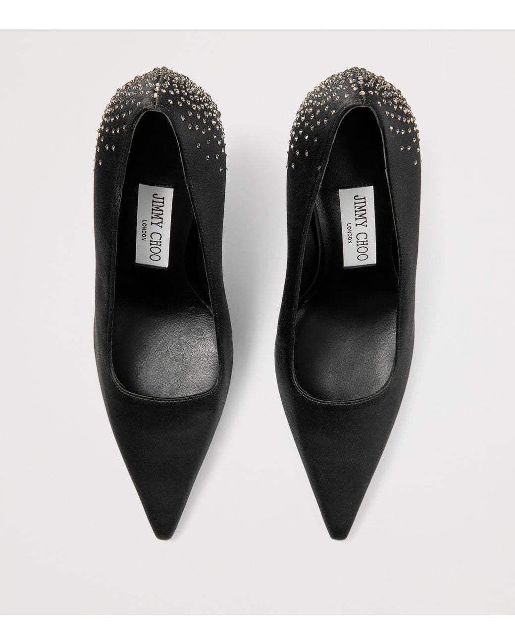 Jimmy Choo Black Ixia 95 Embellished Satin Pumps