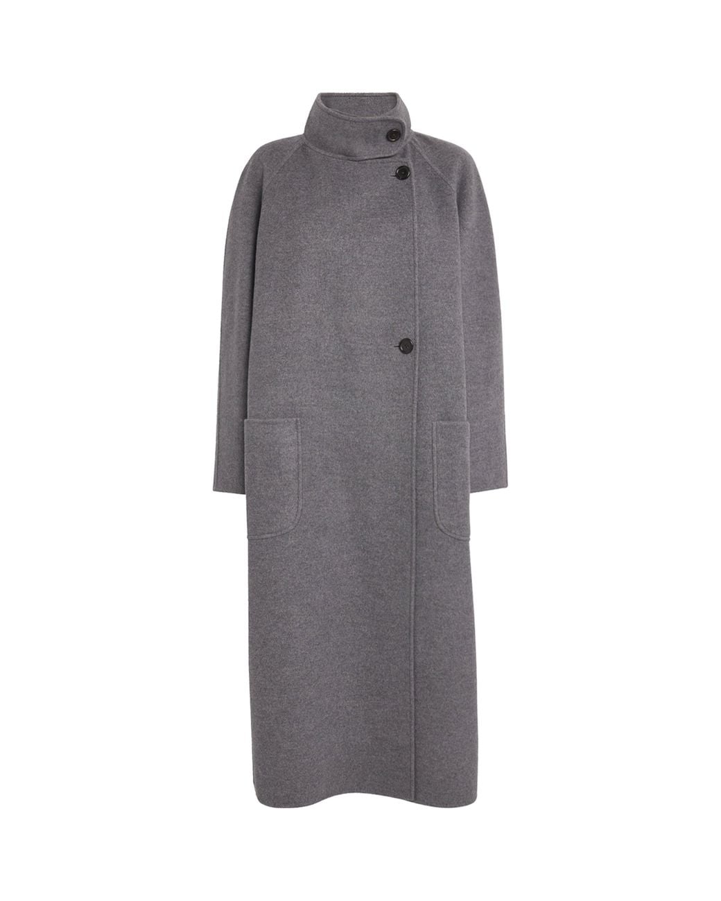 Thom Browne Gray Wool-Cashmere High-Neck Overcoat