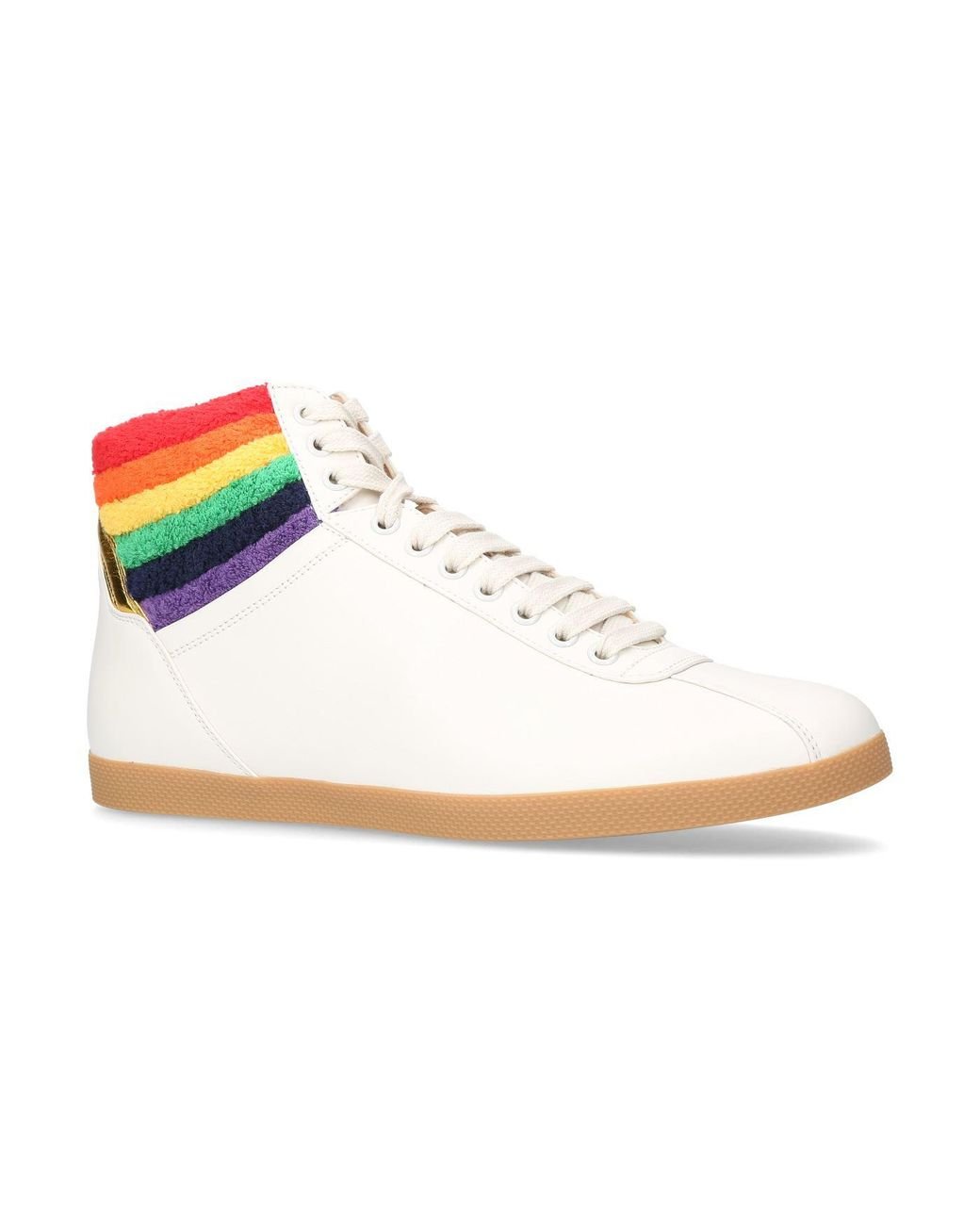 Gucci Bambi Rainbow High-top Sneakers in White | Lyst
