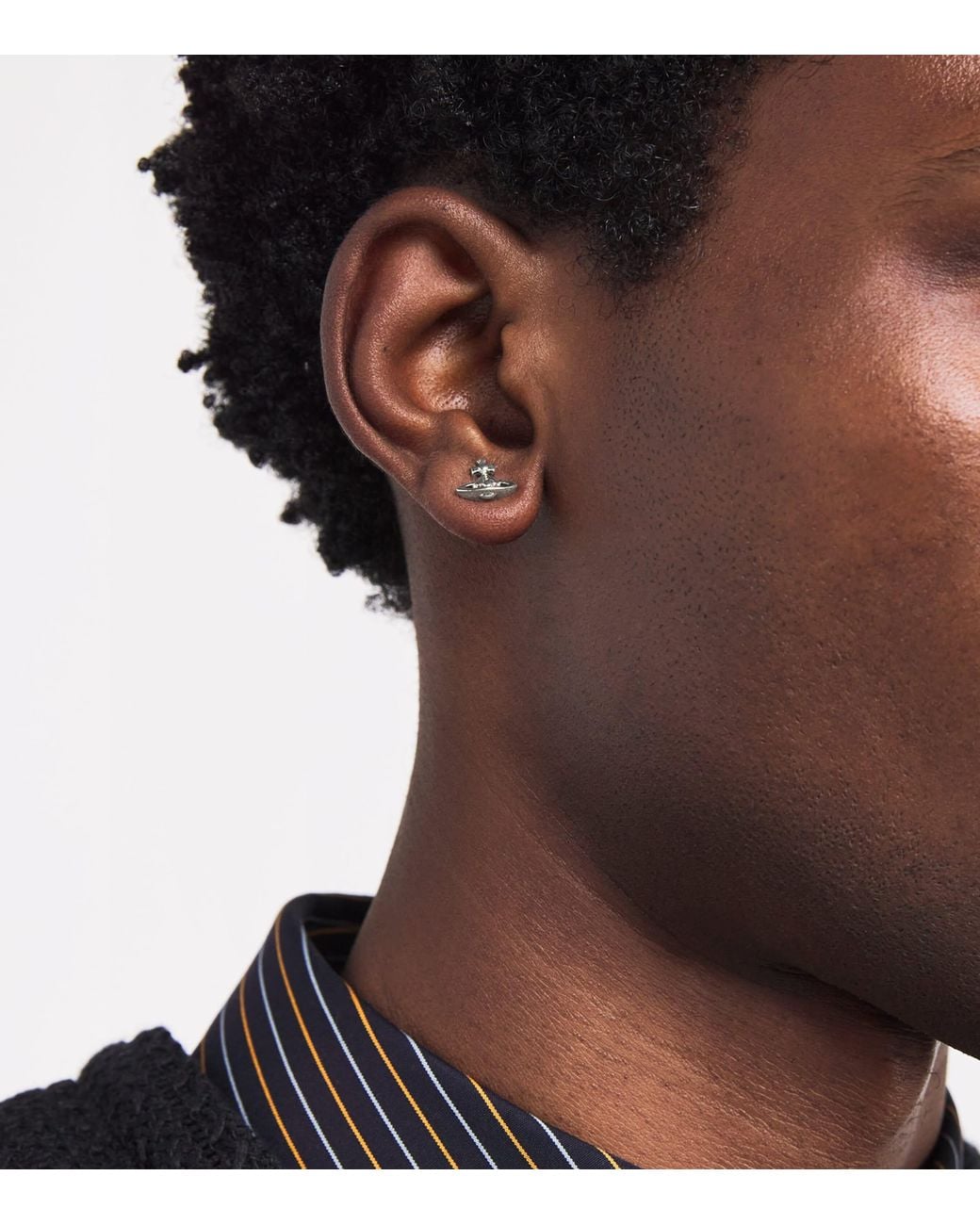 Vivienne Westwood White Lorelei Orb Stud Earrings for men