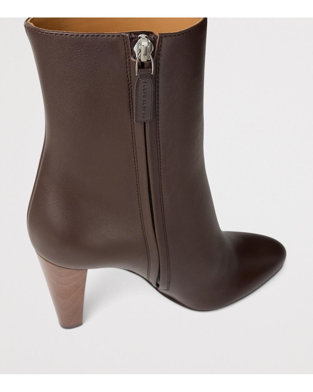 Ralph Lauren Brown Leather Bernice Ankle Boots 95