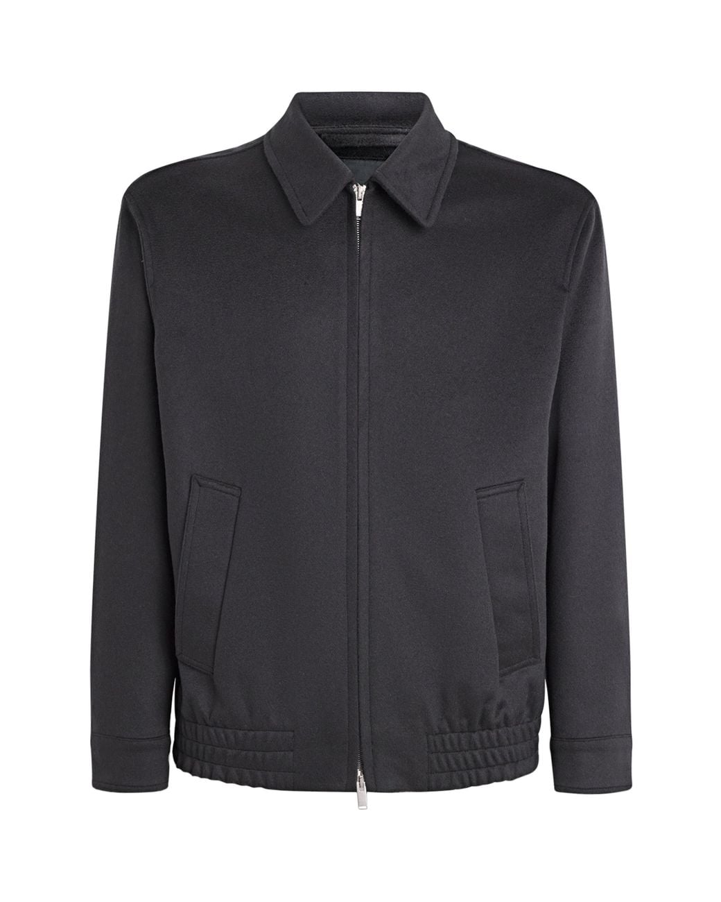 Lardini Black Cashmere-Wool Bomber Jacket for men