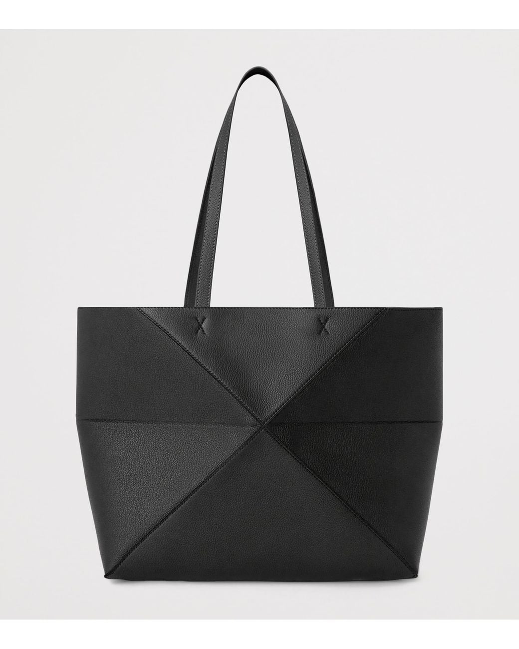 Loewe Black Medium Leather Puzzle Fold Tote Bag