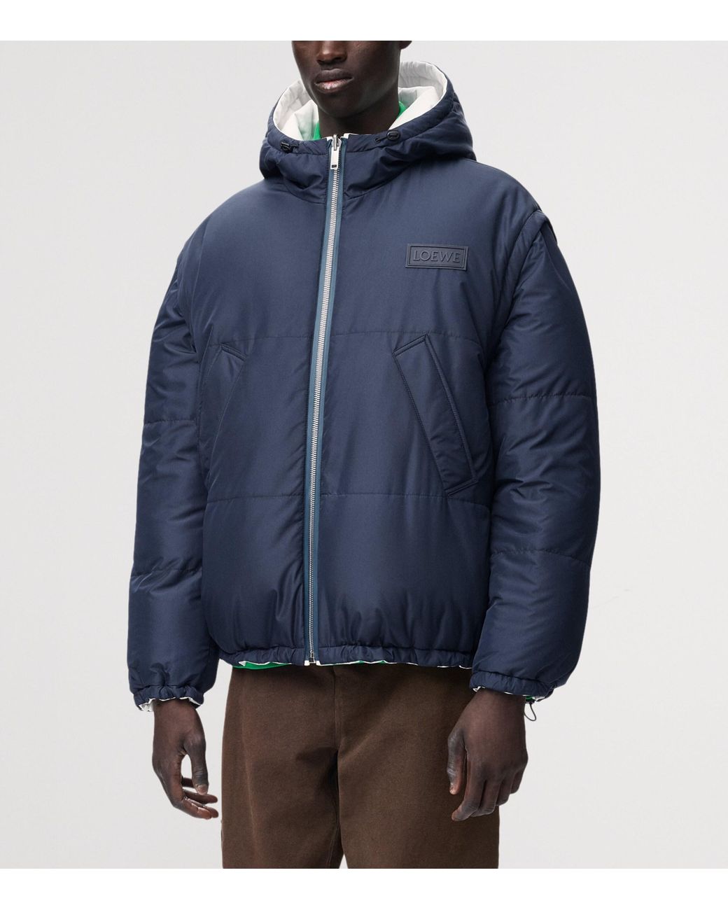Loewe White Reversible Padded Zip-Up Jacket for men