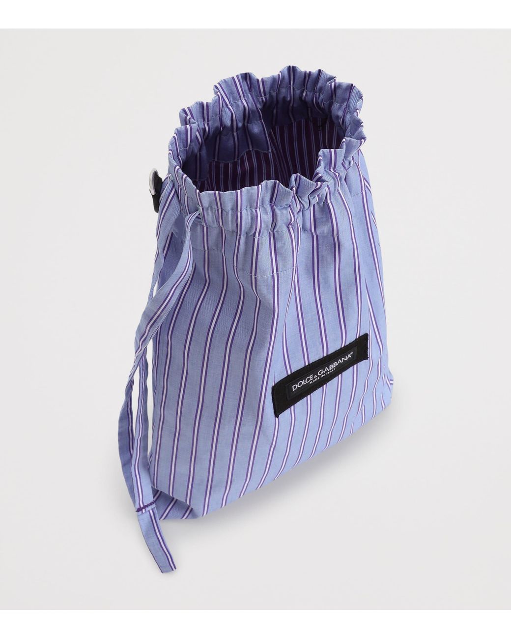 Dolce & Gabbana Blue Cotton Poplin Crossbody Pouch for men