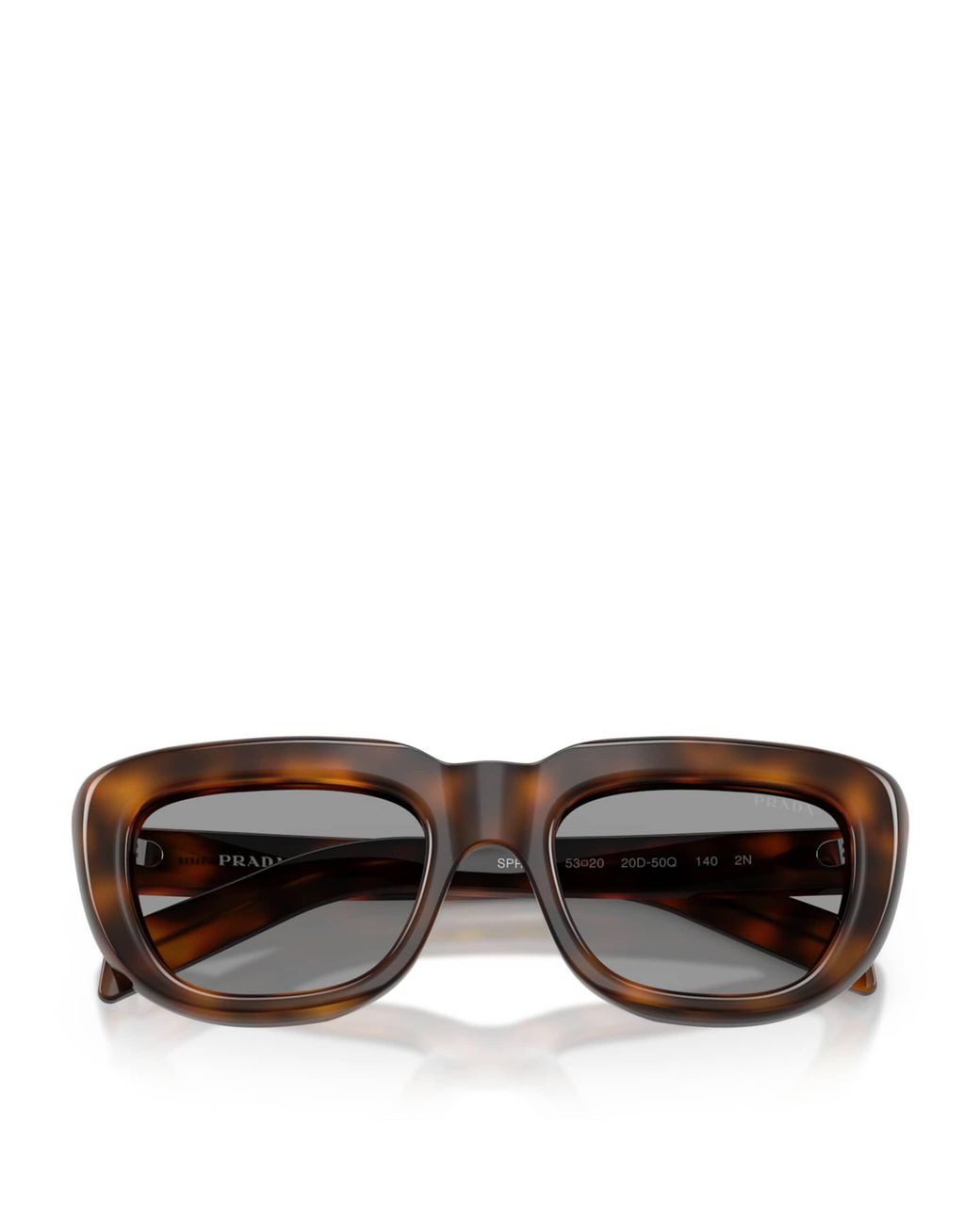 Prada Brown Pr D07S Rectangle Sunglasses