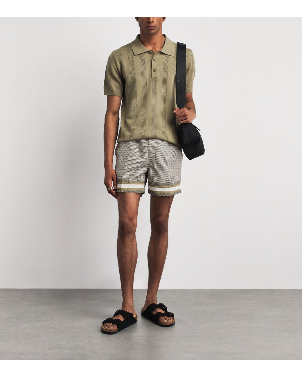 CHE Gray Printed Berkley Swim Shorts for men