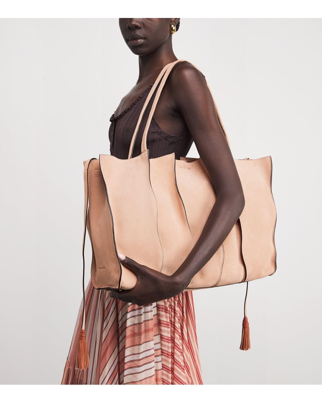 Ulla Johnson Pink Large Suede Adria Tote Bag