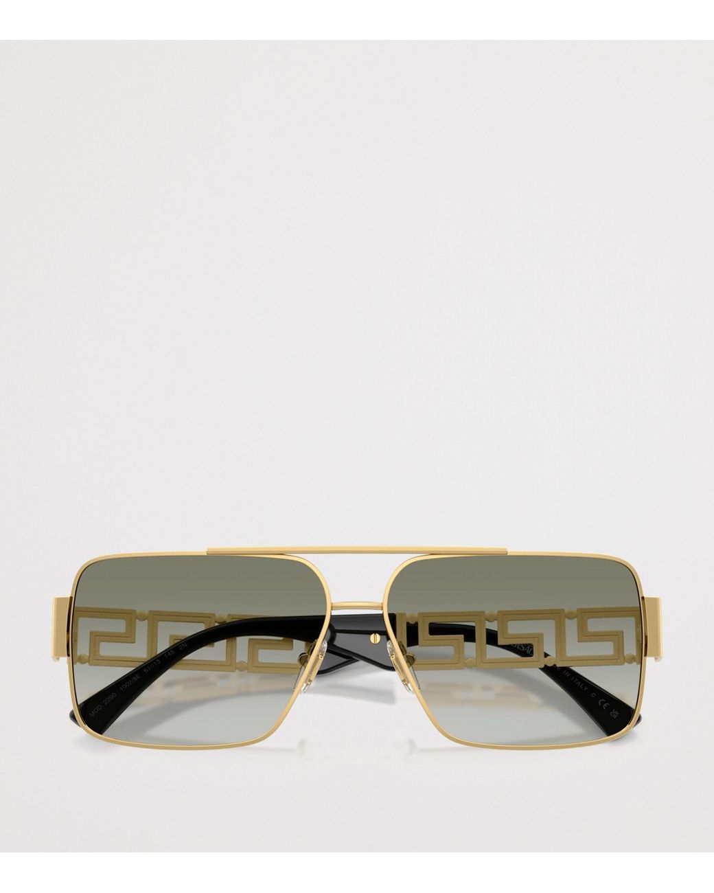 Versace Green Wire-Frame Rectangular Sunglasses for men