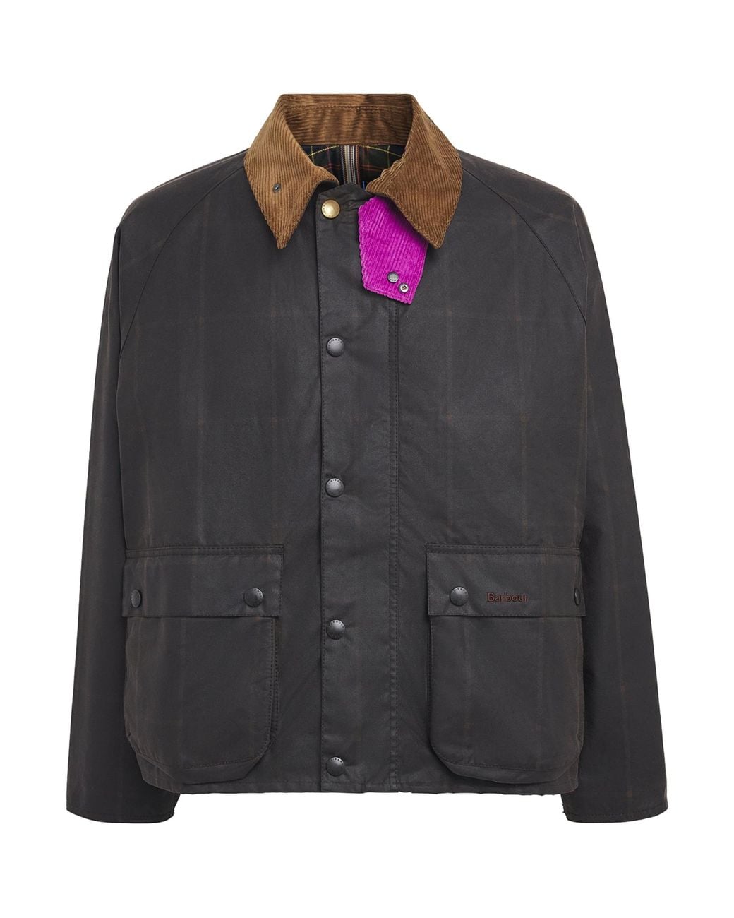 Barbour Black X Paul Smith Waxed Transport Windowpane Jacket for men