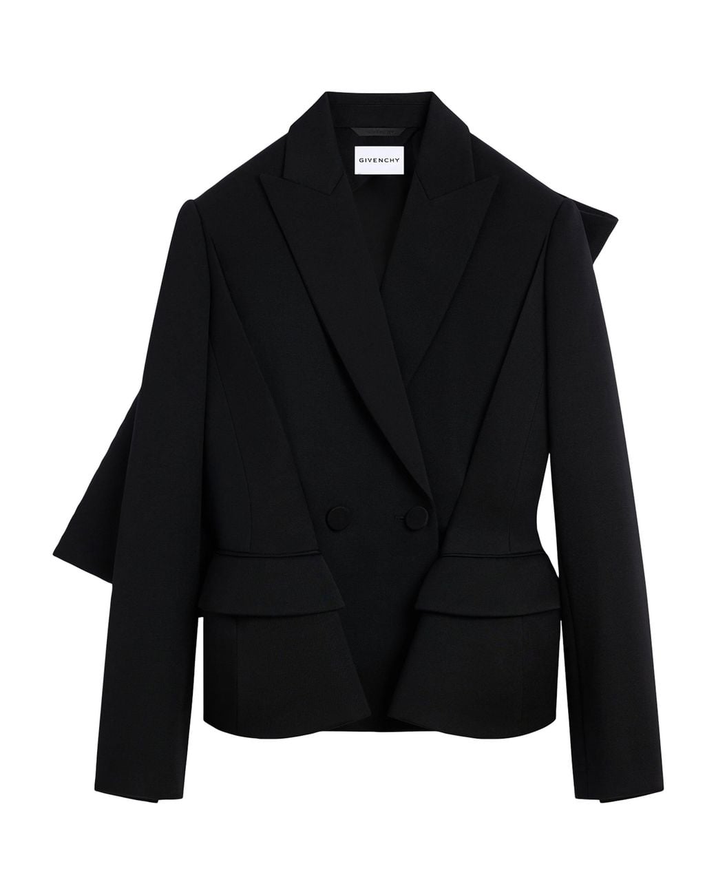 Givenchy Black Wool Bow Slashed Blazer