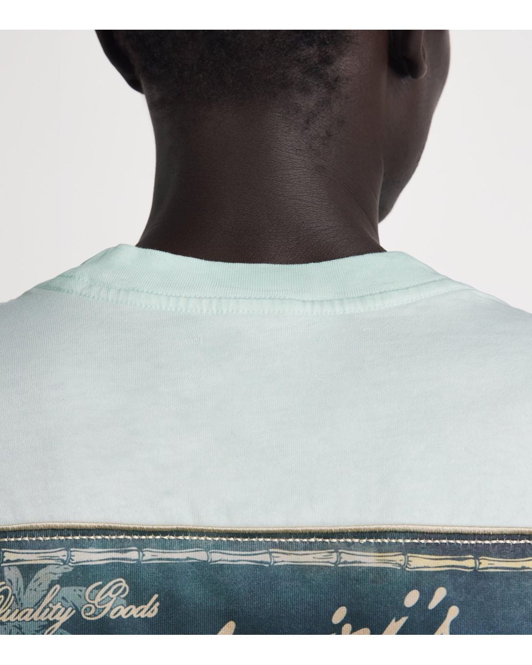 Amiri Blue Cotton Quality Goods Patch T-Shirt for men