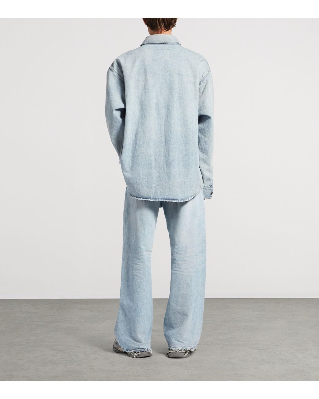 Balenciaga Blue Oversized Denim Shirt for men