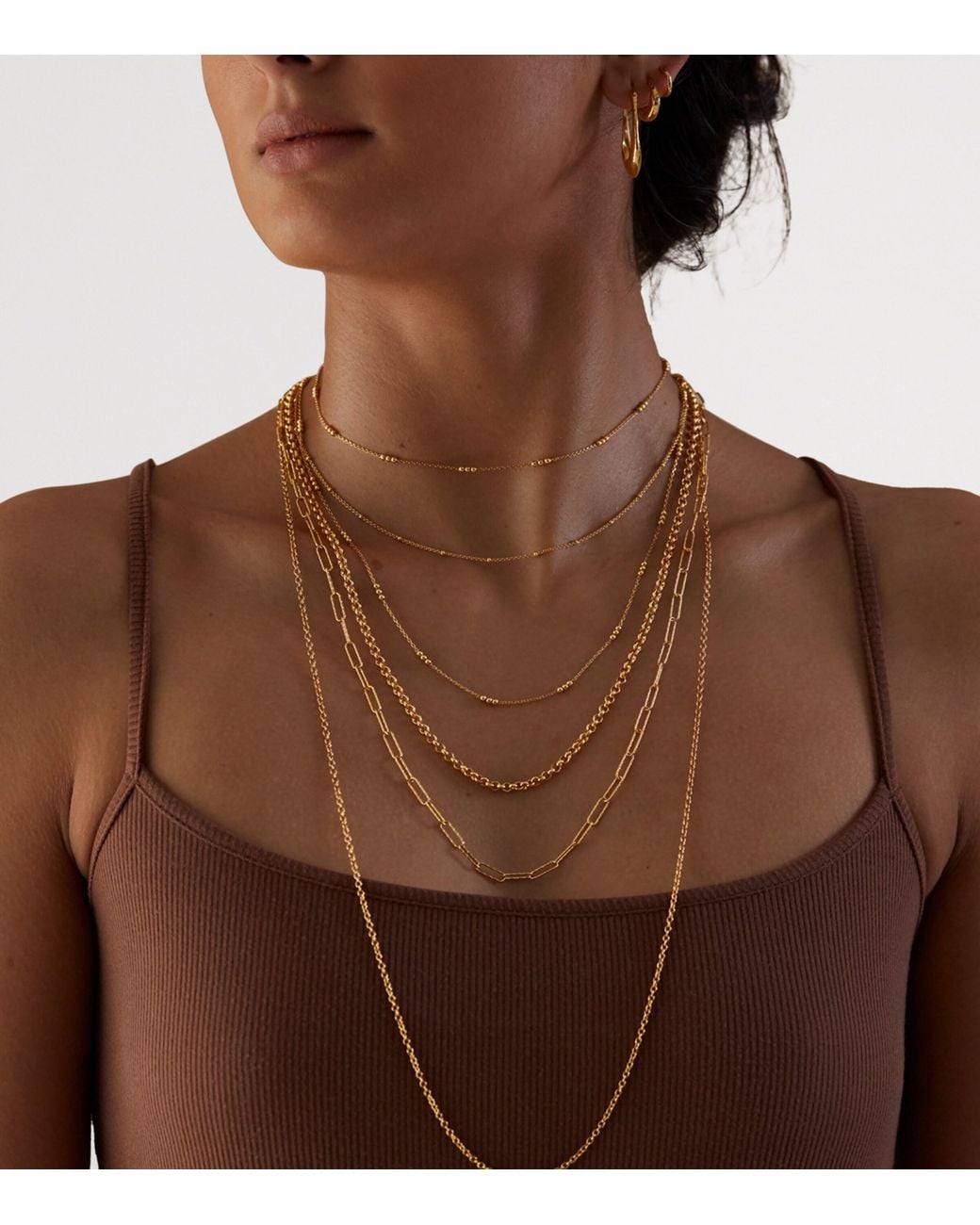 Monica Vinader Metallic Vermeil Rolo Chain Necklace for men